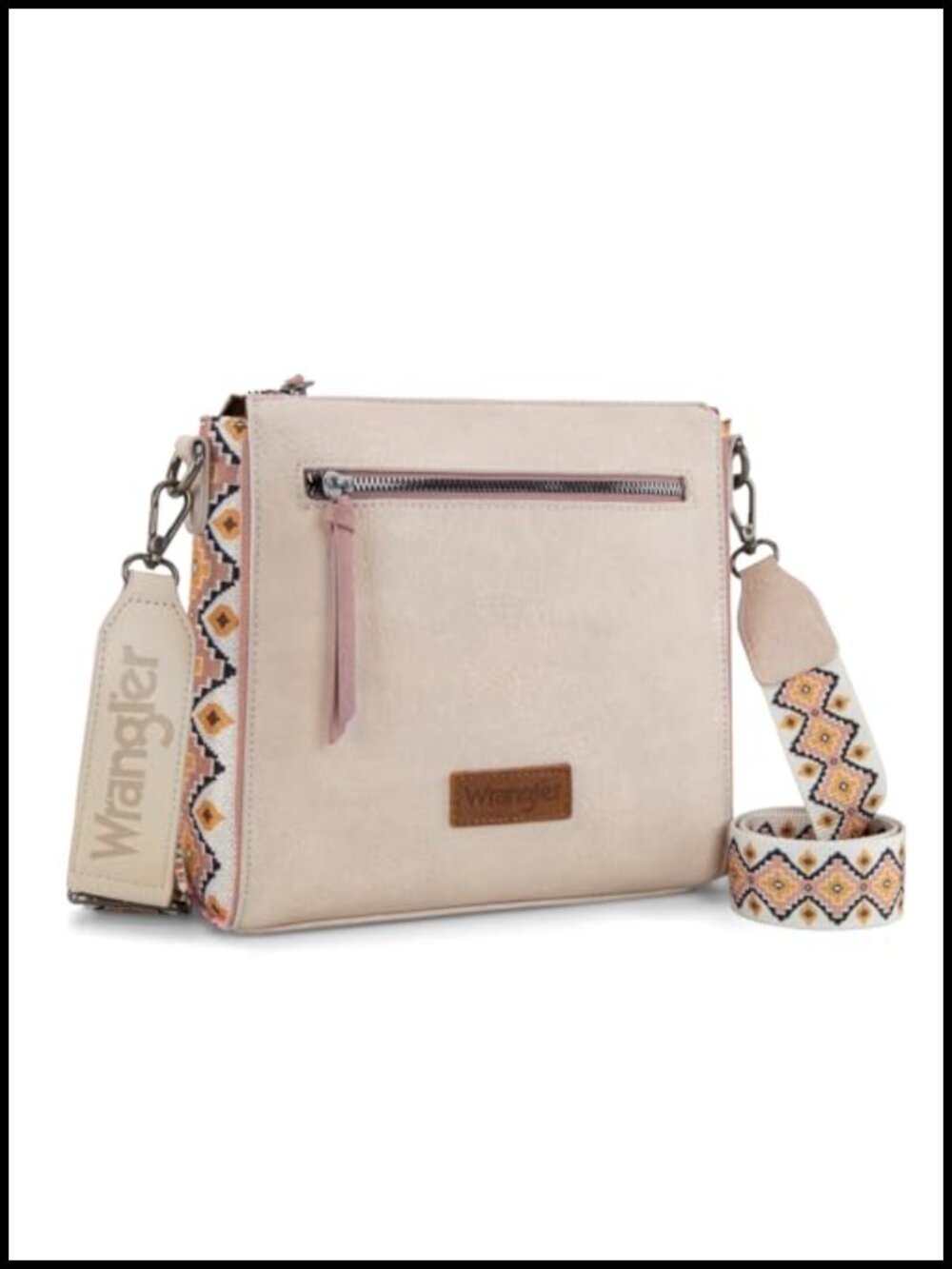 PU Leather Crossbody Bag Aztec Patchwork Adjustable Shoulder Handbag